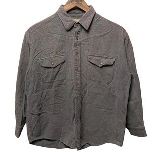 gray St. John’s Bay 2 Chest pocket button up Collared shirt casual BoHo shirt